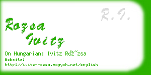 rozsa ivitz business card